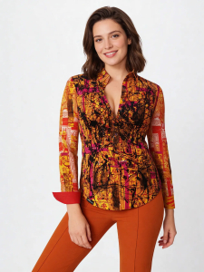 ausgefallene Damenbluse für Damen - SOUVENIR - 100 % Baumwolle - GERMENS artfashion - Größen XS bis 3XL