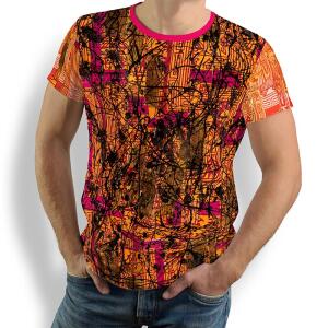 SOUVENIR - rot-orangenes T-Shirt - 100 % Baumwolle -...