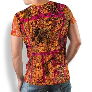 SOUVENIR - rot-orangenes T-Shirt - 100 % Baumwolle -...