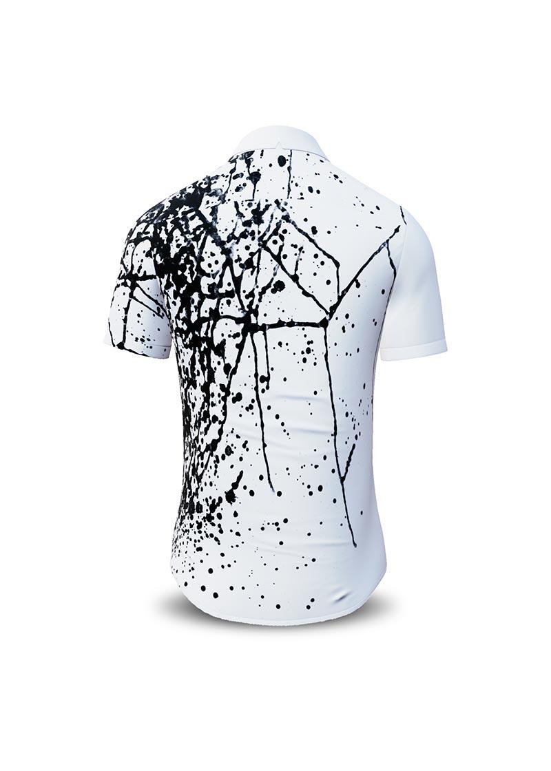 SCHWARMABWEICHLER WEISS - Black and white short-sleeved...