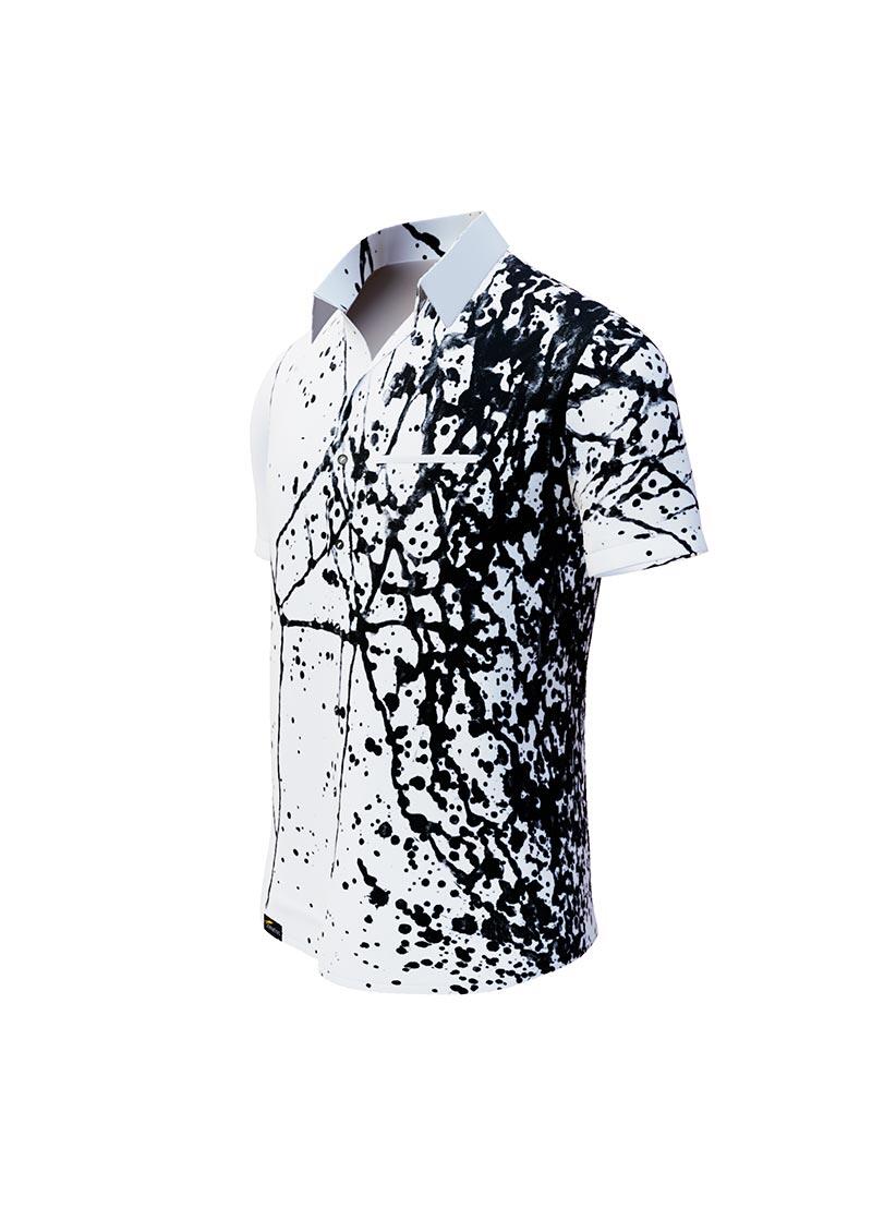 SCHWARMABWEICHLER WEISS - Black and white short-sleeved shirt - GERMENS