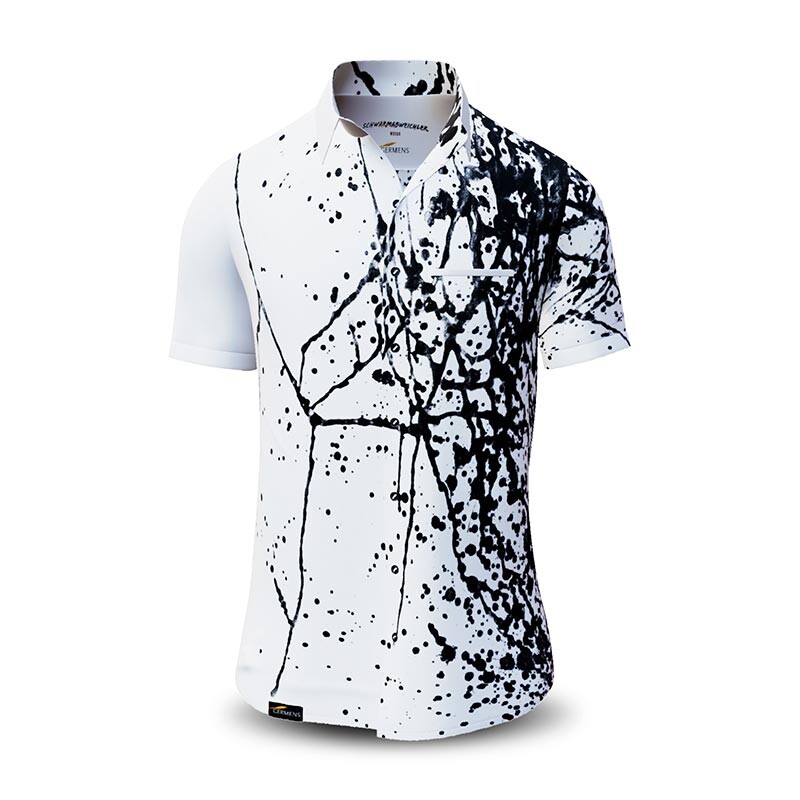 Summer shirt for men SCHWARMABWEICHLER WEISS - 100% cotton - 10 sizes from XS to 6XL - exceptional design - finest workmanship - fabrics made in Germany - limited edition and exclusive