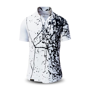 Sommerhemd Herren SCHWARMABWEICHLER WEIß - 100 % Baumwolle - 10 Größen von XS - 6XL - außergewöhnliches Design - feinste Verarbeitung - Stoffe Made in Germany - limitiert und exklusiv