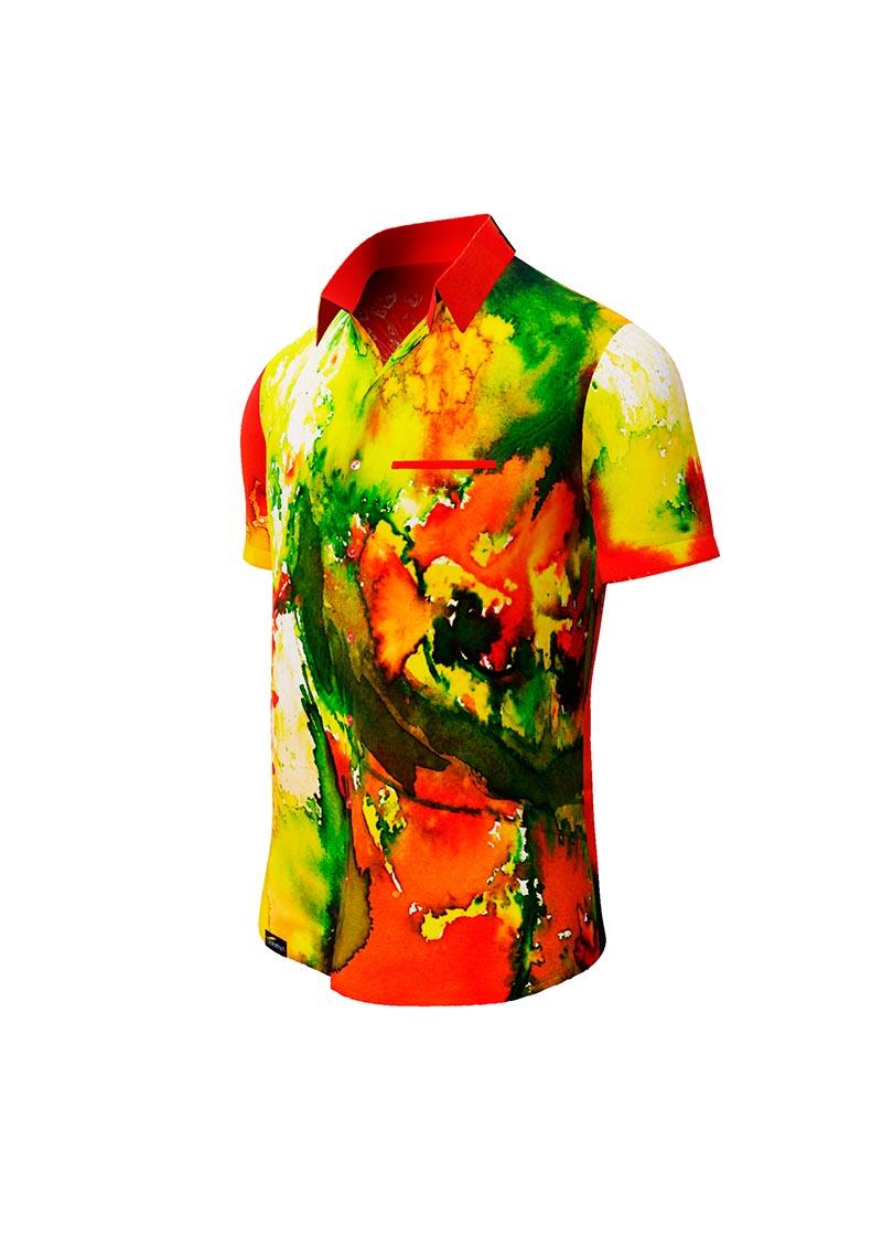 POPPYFLOPPY - red green short sleeve shirt - GERMENS