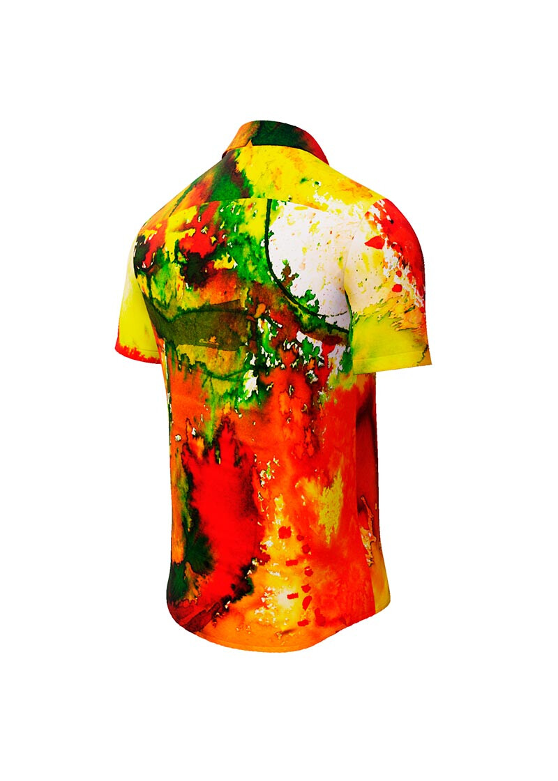 POPPYFLOPPY - red green short sleeve shirt - GERMENS