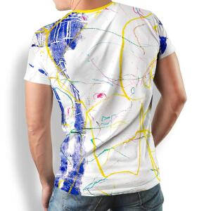 DRAGONFLY - white T Shirt with blue and yellow - 100 %...
