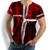 WHITE CROSS - Red White T Shirt - 100 % cotton - GERMENS artfashion - 8 sizes S-5XL