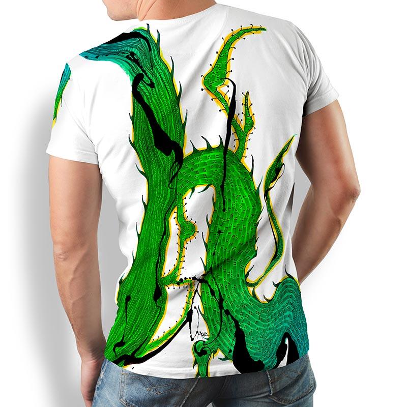 STACHELHAUT CACTUS - White Green T Shirt - 100 % Baumwolle - GERMENS artfashion - 8 Größen S-5XL