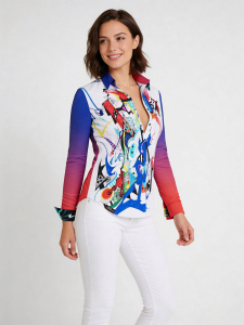 Unique blouse for women - GIONOXI - 100% cotton - GERMENS artfashion - Sizes XS to 3XL