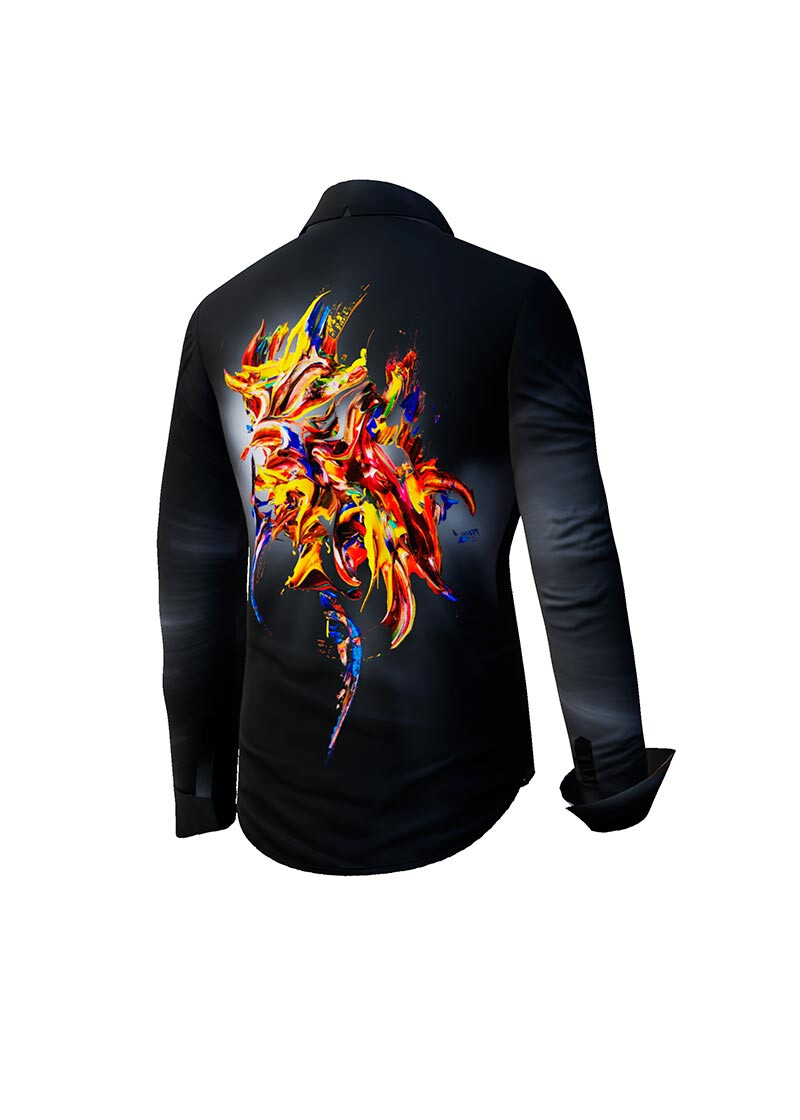 FLYING COLORS - dark blouse with multicoloured spot - GERMENS