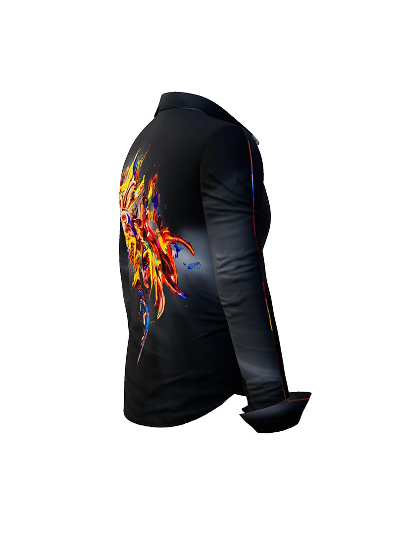 FLYING COLORS - dark blouse with multicoloured spot - GERMENS