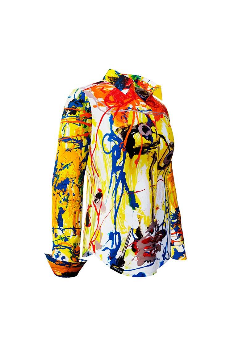 METAL - Metallic coloured blouse - GERMENS artfashion - 100 % cotton - very good fit - artist design - 99 pieces limited - 6 sizes from XS - XXL - Made in Germany