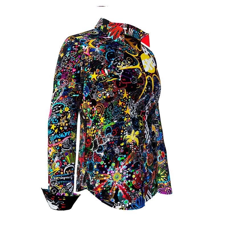 LETS BE CRAZY TONIGHT - crazy colourful blouse - GERMENS artfashion - 100 % cotton - very good fit - artist design - 99 pieces limited - 6 sizes from XS - XXL - Made in Germany