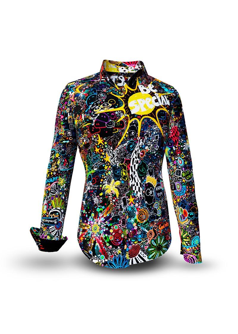 LETS BE CRAZY TONIGHT - crazy colourful blouse - GERMENS artfashion - 100 % cotton - very good fit - artist design - 99 pieces limited - 6 sizes from XS - XXL - Made in Germany