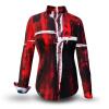 WHITE CROSS - Red white blouse - GERMENS artfashion - 100 % cotton - very good fit - artist design - 99 pieces limited - 6 sizes from XS - XXL - Made in Germany