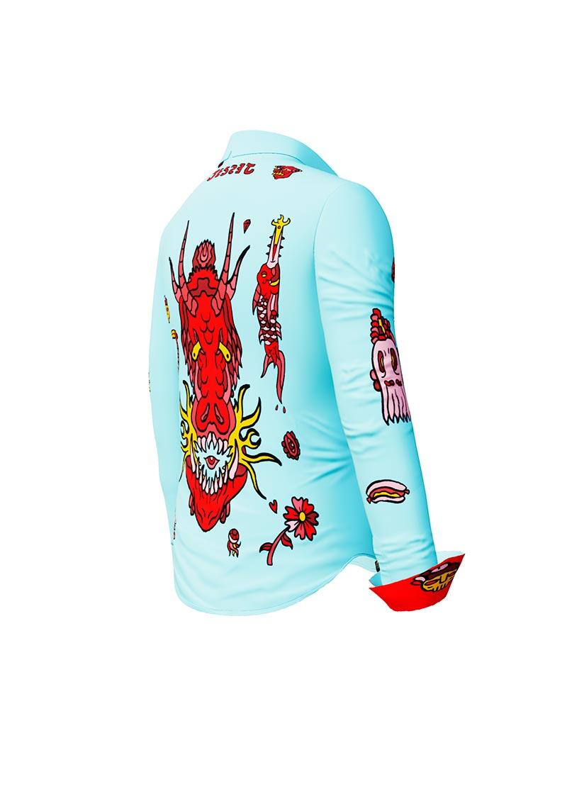 FLASH - Light blue blouse with devil - GERMENS