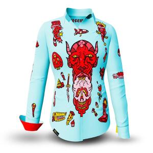 FLASH - Light blue blouse with devil - GERMENS artfashion...