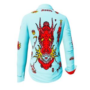 FLASH - Light blue blouse with devil - GERMENS artfashion...