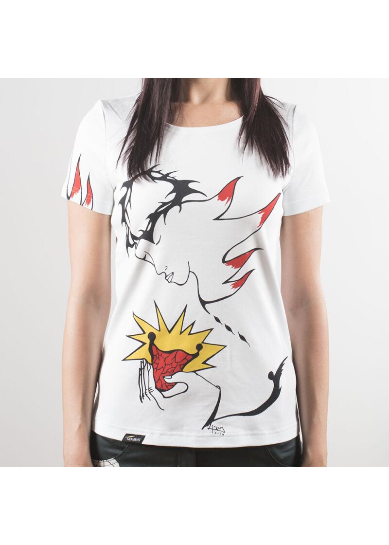 Weies Damen Shirt LOVE ME mit Rundhals von Germens