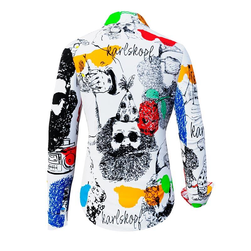 MAKING OF DAY - Blouse with Karl Marx - GERMENS artfashion - KARLSKOPF - 100 % cotton - very good fit - artist design - 99 pieces limited - 6 sizes from XS - XXL - Made in Germany