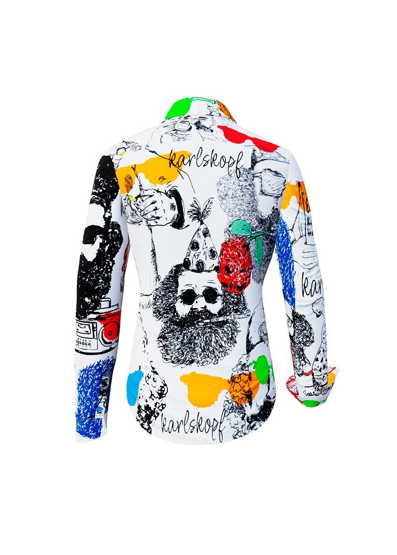 MAKING OF DAY - Blouse with Karl Marx - GERMENS artfashion - KARLSKOPF - 100 % cotton - very good fit - artist design - 99 pieces limited - 6 sizes from XS - XXL - Made in Germany