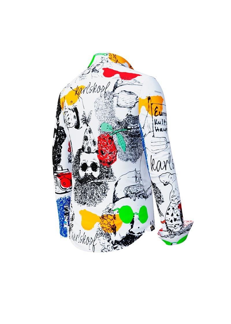 MAKING OF DAY - Blouse with Karl Marx - GERMENS artfashion - KARLSKOPF - 100 % cotton - very good fit - artist design - 99 pieces limited - 6 sizes from XS - XXL - Made in Germany