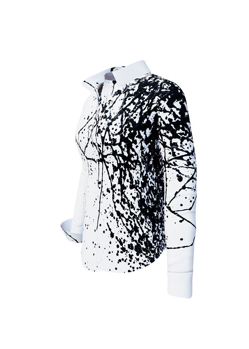  SCHWARMABWEICHLER WEISS - Black and white blouse - GERMENS