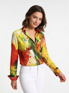 ausgefallene Damenbluse für Damen - POPPYFLOPPY -...