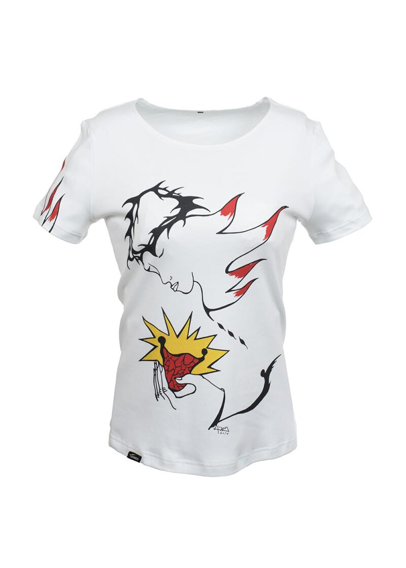 LOVE ME - White ladies short sleeve tshirt by GERMENS