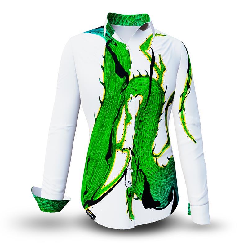STACHELHAUT CACTUS - White Green Blouse - GERMENS artfashion - 100 % cotton - very good fit - artist design - 99 pieces limited - 6 sizes from XS - XXL - Made in Germany