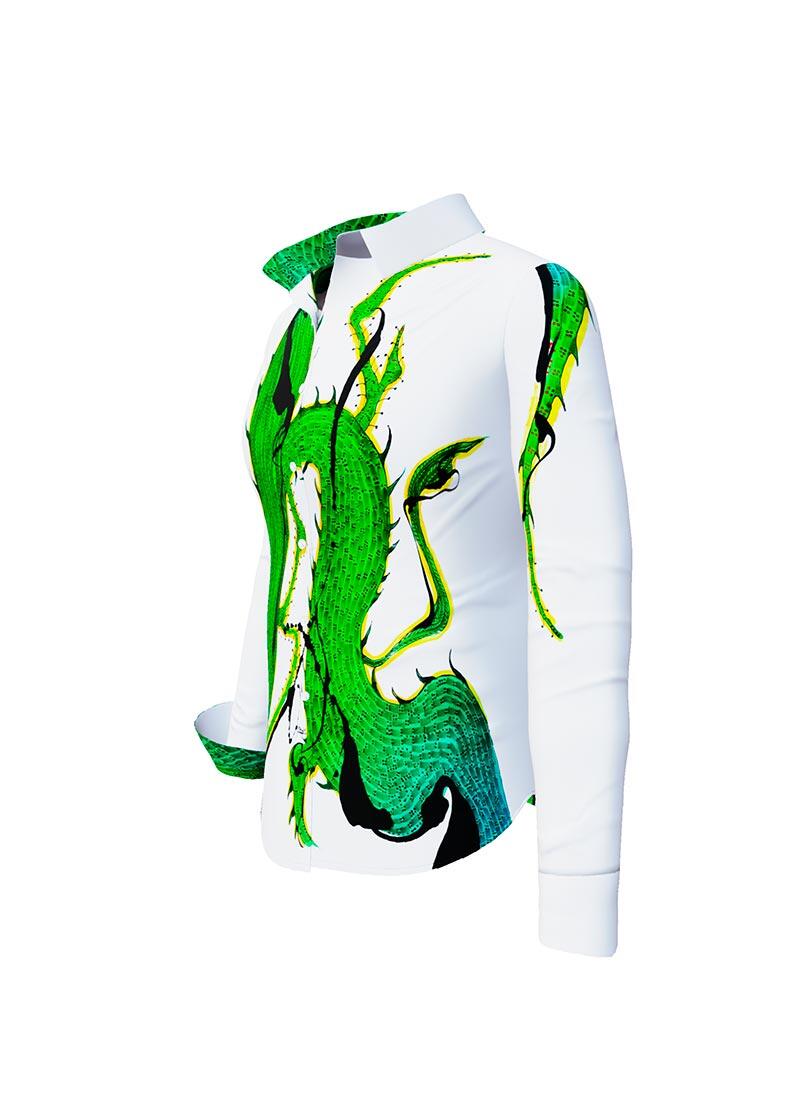 STACHELHAUT CACTUS - White Green Blouse - GERMENS