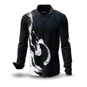 WELLENREITER - Black long-sleeved shirt with white design...