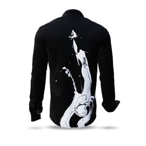 WELLENREITER - Black long-sleeved shirt with white design...