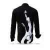 WELLENREITER - Black long-sleeved shirt with white design - GERMENS artfashion - Special long sleeve shirt in small limitation - Made in Germany