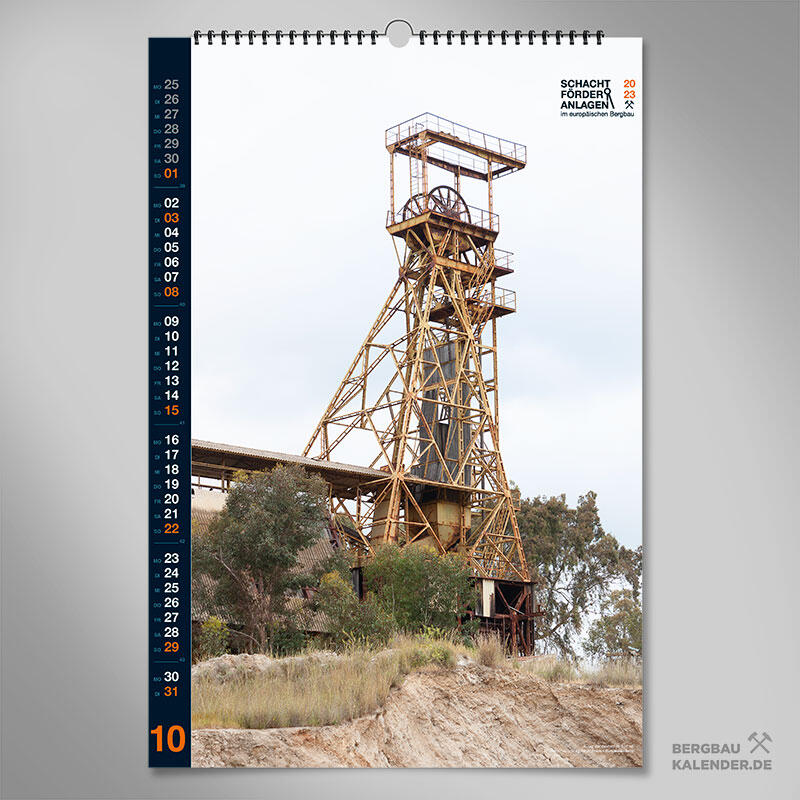 2. Bergbaukalender Schachtförderanlagen im europäischen Bergbau 2023 / Wandkalender