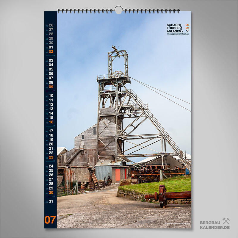 2. Bergbaukalender Schachtförderanlagen im europäischen Bergbau 2023 / Wandkalender