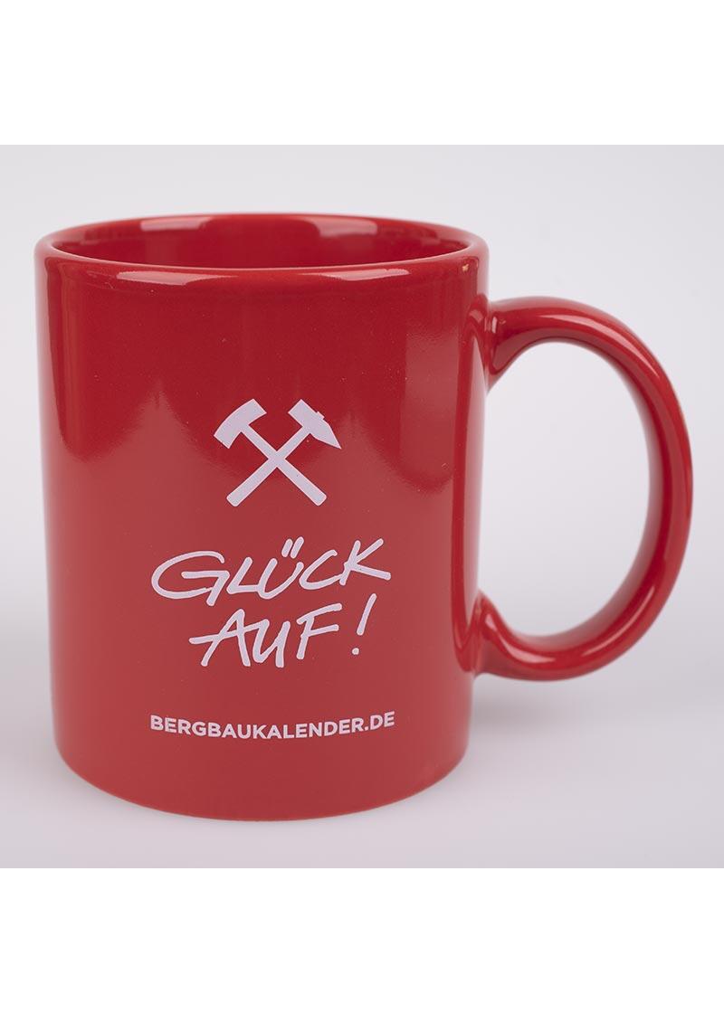 Kaffeebecher - Glück Auf! - Schlägel & Eisen - Keramik rot