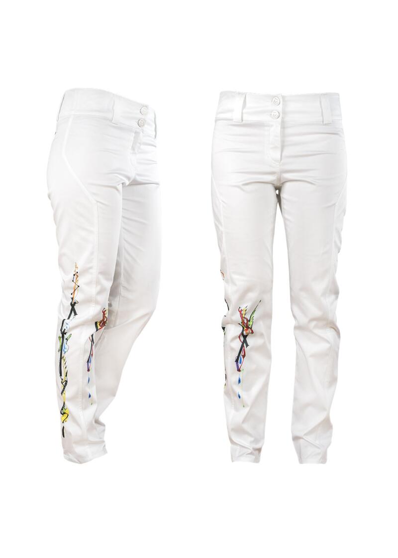 White ladies trousers LILIBY with paintings