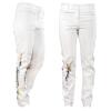 White ladies trousers LILIBY with paintings