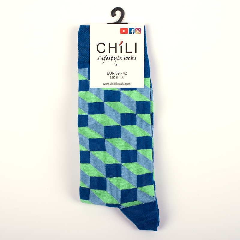 BLUE GREEN RHOMBUS - Bunte Socken - Unisex
