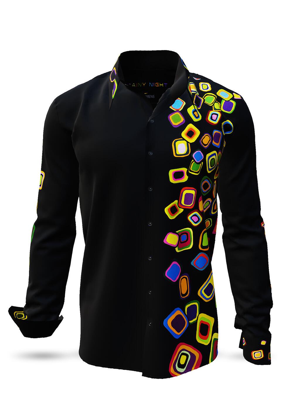 RAINY NIGHT- Black colorful long sleeve shirt - GERMENS...