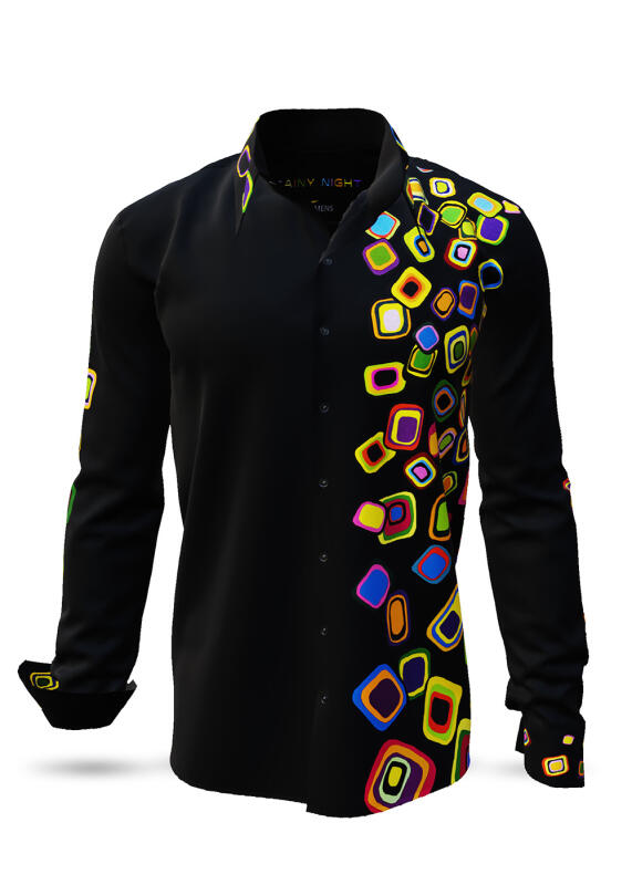 Entdecke bunte Hemden Herren RAINY NIGHT - 100 % Baumwolle