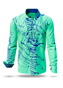 Entdecke bunte Hemden Herren DENADA MINT - 100 % BW