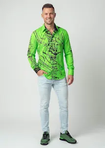 Entdecke bunte Hemden Herren DENADA GREEN - 100 % Baumwolle