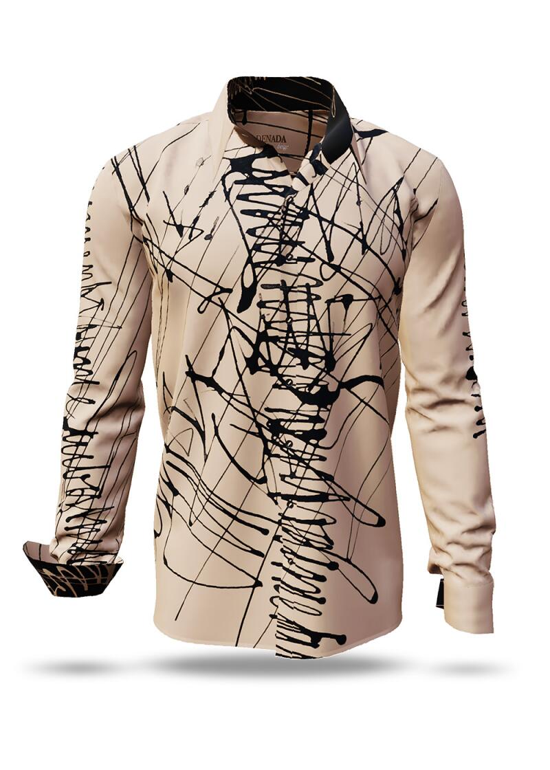 Entdecke bunte Hemden Herren DENADA BEIGE - 100 % BW