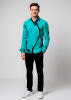 Discover colorful button up shirts for men LEBENSADER PETROL - 100% cotton