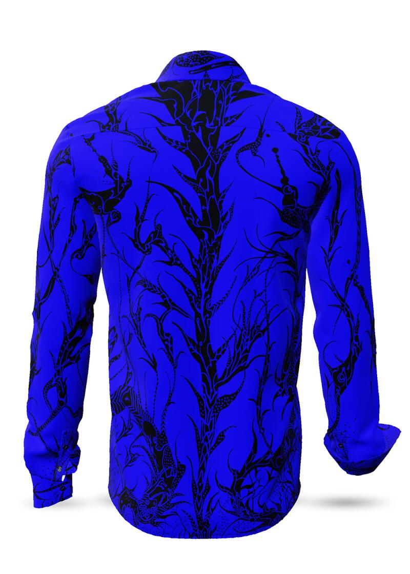 DORNENPRINZ INDIGO - Blaues Hemd mit schwarzen...