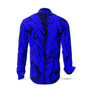 DORNENPRINZ INDIGO - Blue shirt with black drawings -...