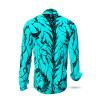 DORNENPRINZ CYAN - Cyan shirt with black drawings - GERMENS