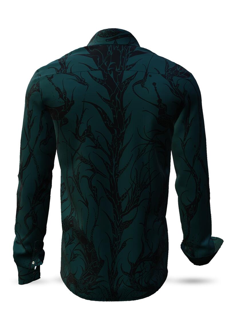 DORNENPRINZ WALD - Green shirt with black drawings - GERMENS